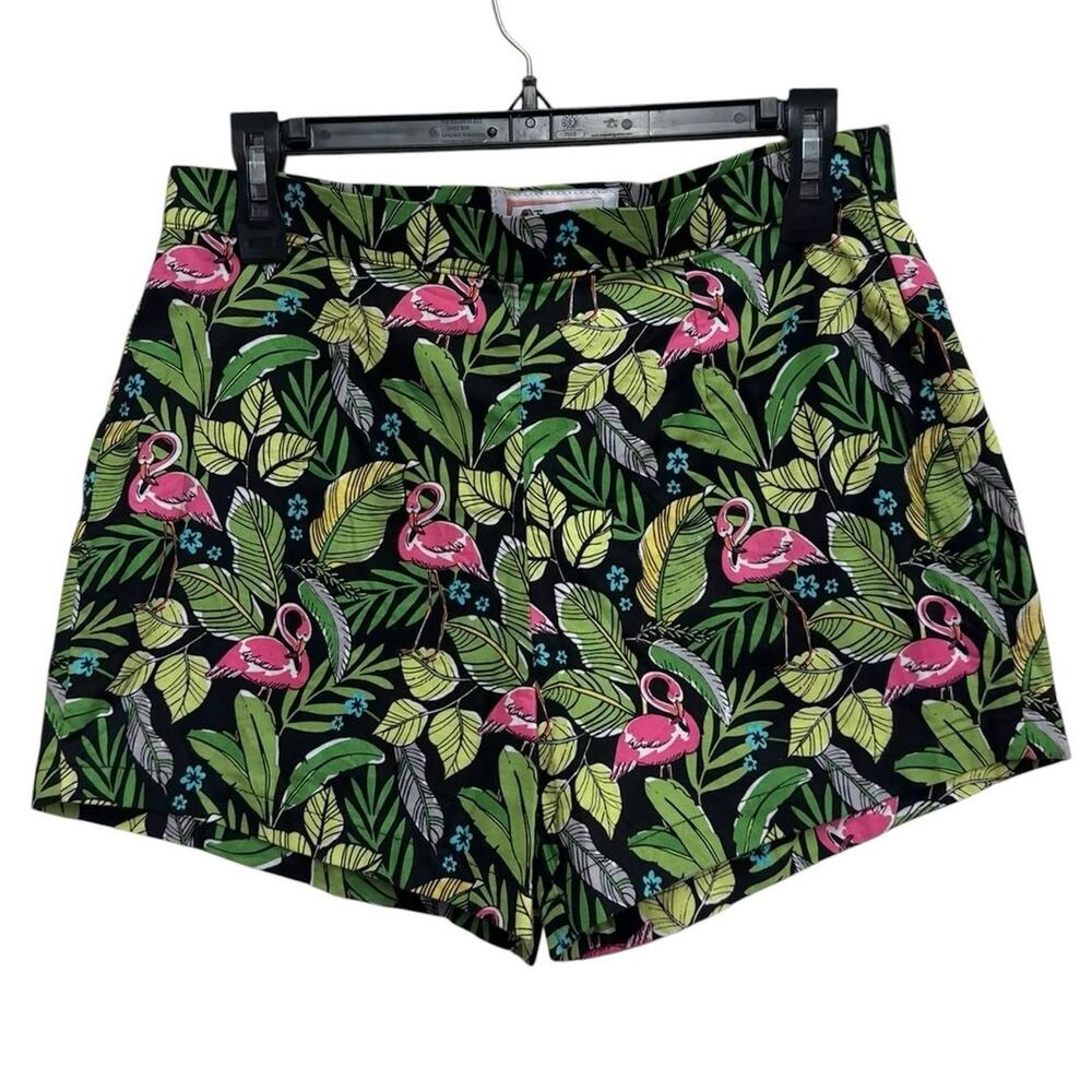 Oblong Box Shop Flamingo Tropical Shorts Women’s Large Retro Pinup
